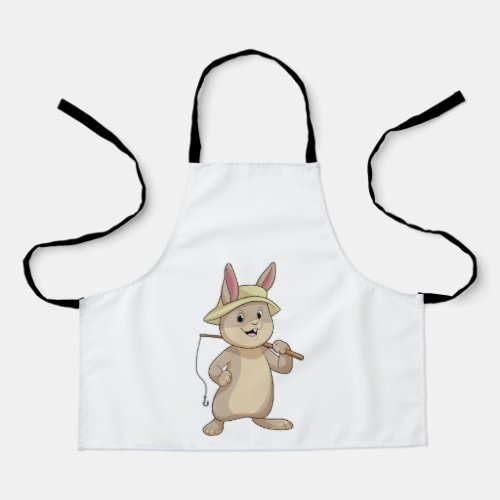 Rabbit as Fisher with Fishing rod Apron