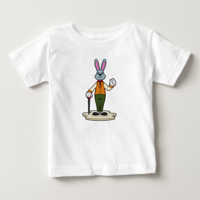 Rabbit as Gentleman with Cane Baby T-Shirt (Front)