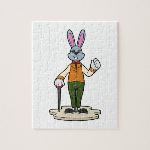 Rabbit as Gentleman with Cane Jigsaw Puzzle