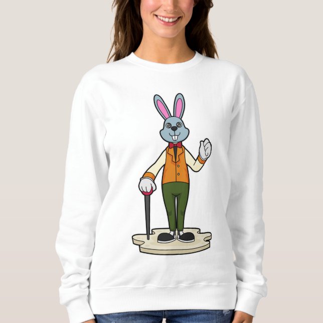 Rabbit as Gentleman with Cane Sweatshirt (Front)