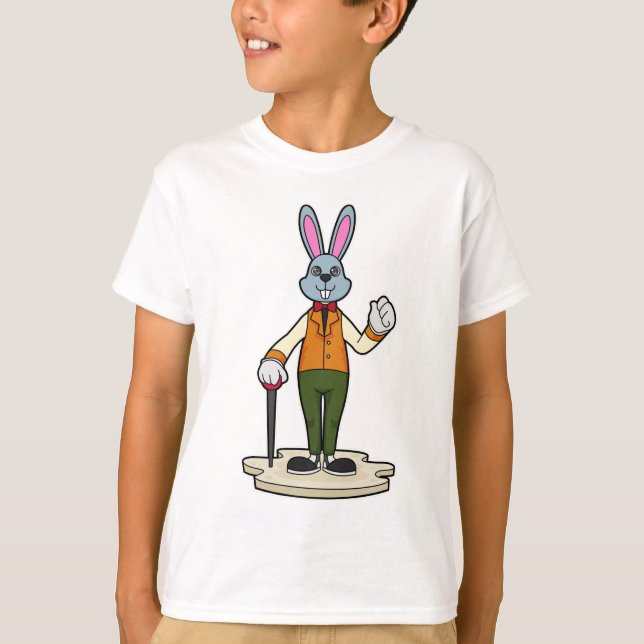 Rabbit as Gentleman with Cane T-Shirt (Front)