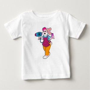 Rabbit as Hairdresser with Hair dryer & Comb Baby T-Shirt