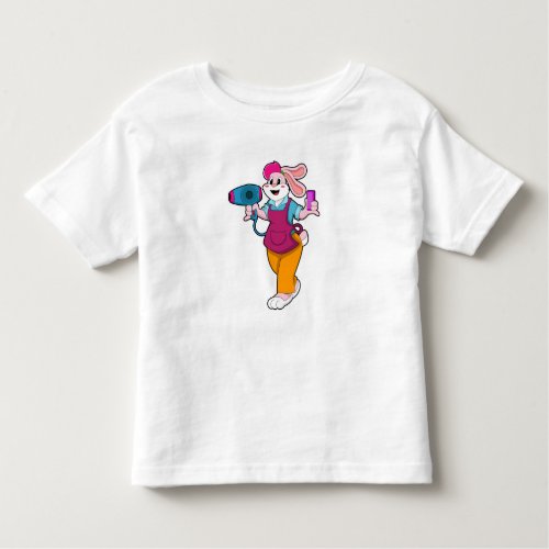 Rabbit as Hairdresser with Hair dryer  Comb Toddler T_shirt