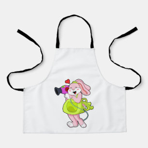 Rabbit as Hairdresser with Hairdryer Apron
