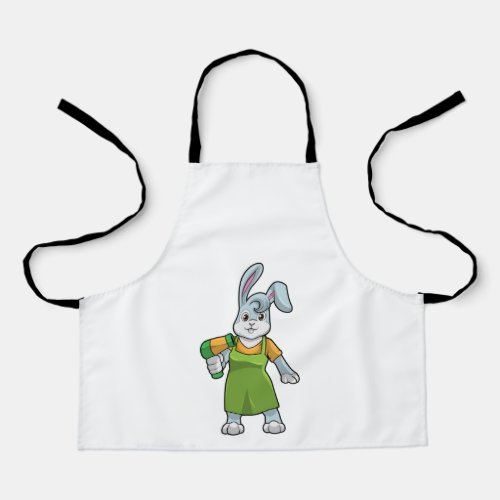 Rabbit as Hairdresser with Hairdryer Apron