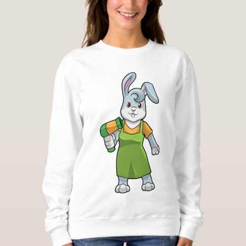 Rabbit as Hairdresser with Hairdryer Sweatshirt