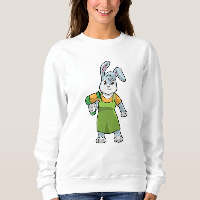 Rabbit as Hairdresser with Hairdryer Sweatshirt (Front)