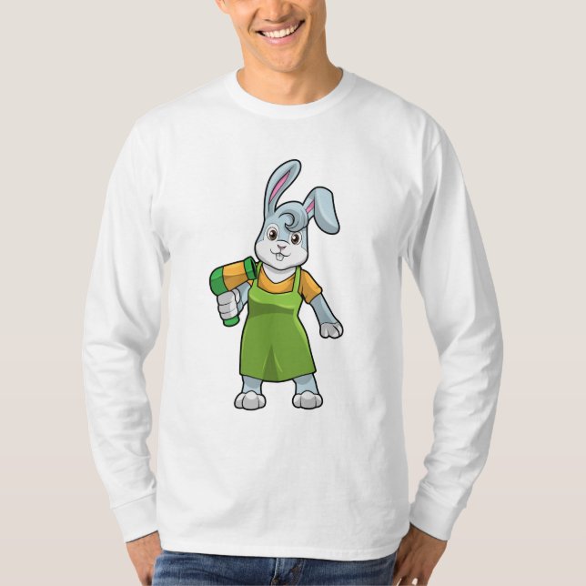 Rabbit as Hairdresser with Hairdryer T-Shirt (Front)