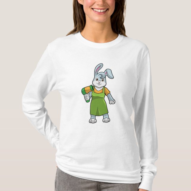 Rabbit as Hairdresser with Hairdryer T-Shirt (Front)