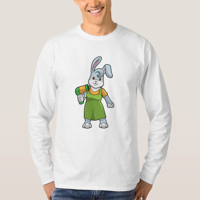 Rabbit as Hairdresser with Hairdryer T-Shirt (Front)