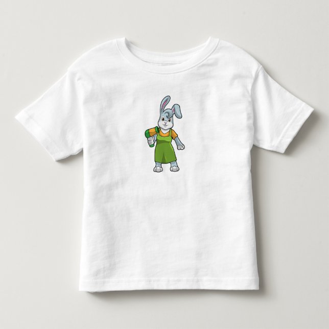 Rabbit as Hairdresser with Hairdryer Toddler T-shirt (Front)