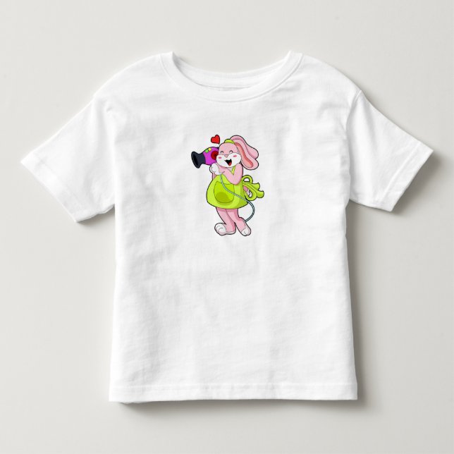 Rabbit as Hairdresser with Hairdryer Toddler T-shirt (Front)