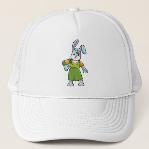 Rabbit as Hairdresser with Hairdryer Trucker Hat