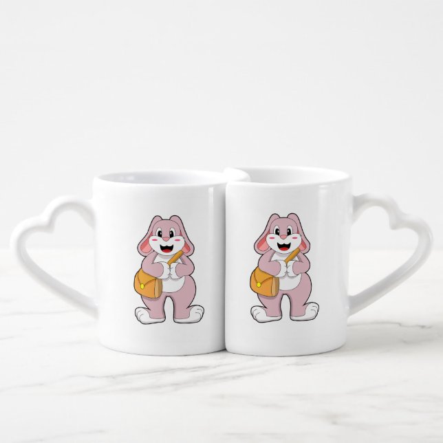 Rabbit as Hiker with Bag Coffee Mug Set (Front Nesting)