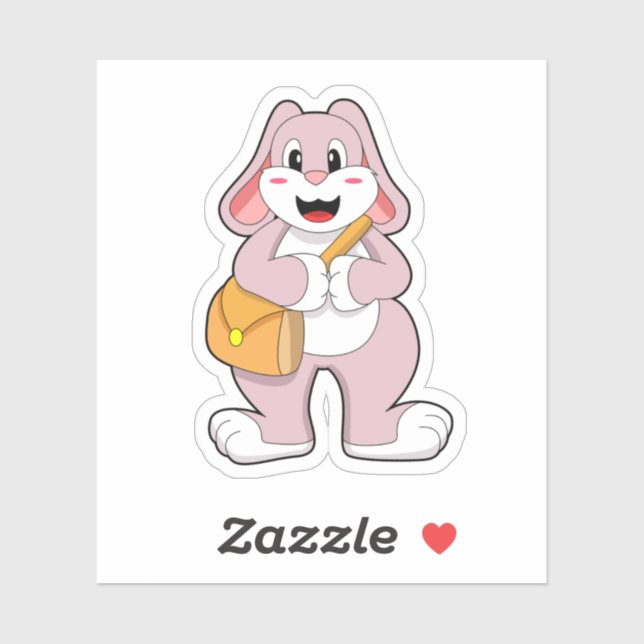 Rabbit as Hiker with Bag Sticker (Sheet)
