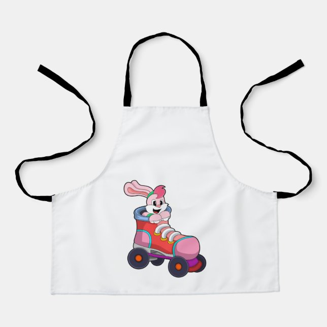 Rabbit as Inline Skater with Inline Skates Apron (Front)
