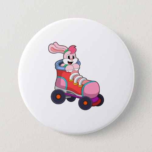 Rabbit as Inline Skater with Inline Skates Button