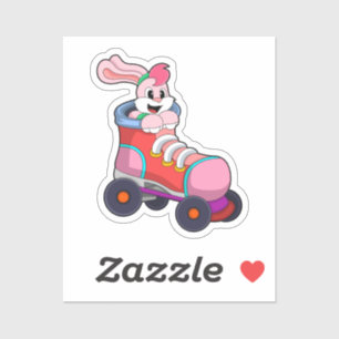 Rabbit as Inline Skater with Inline Skates Sticker