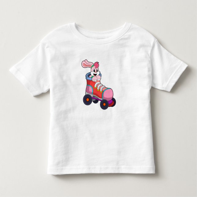 Rabbit as Inline Skater with Inline Skates Toddler T-shirt (Front)