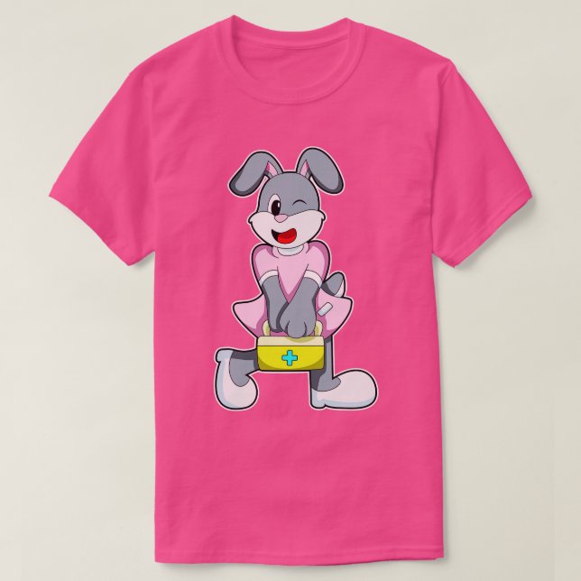 Rabbit as Medic with First aid kit T-Shirt (Design Front)