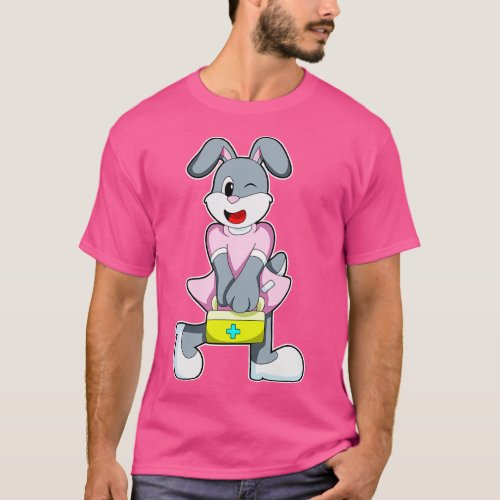 Rabbit as Medic with First aid kit T_Shirt