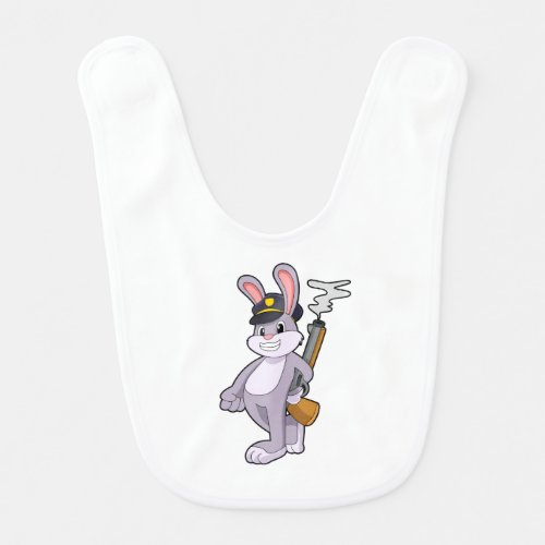Rabbit as Police officer with Police hat Baby Bib