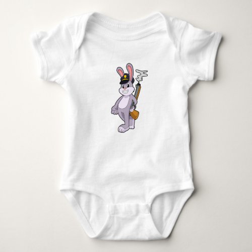 Rabbit as Police officer with Police hat Baby Bodysuit