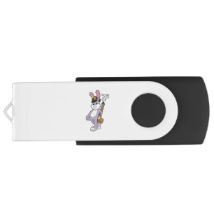 Rabbit as Police officer with Police hat Flash Drive