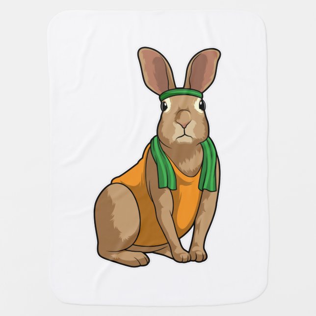 Rabbit as Runner with Towel Baby Blanket (Front)