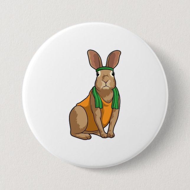 Rabbit as Runner with Towel Button (Front)