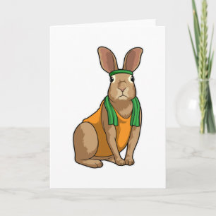 Rabbit as Runner with Towel Card
