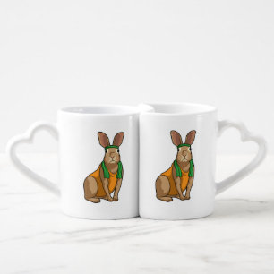Rabbit as Runner with Towel Coffee Mug Set