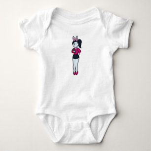 Rabbit as Secretary with Notepad & Glasses Baby Bodysuit