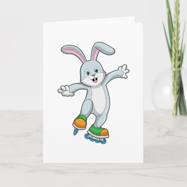 Rabbit as Skater with Inline skates Card (Front)