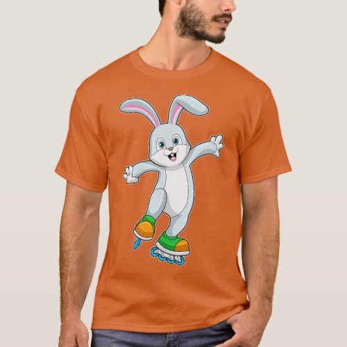 Rabbit as Skater with Inline skates T_Shirt