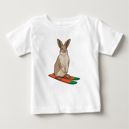 Rabbit as Skier with Ski Baby T_Shirt