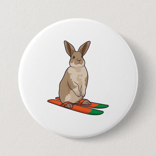 Rabbit as Skier with Ski Button (Front)