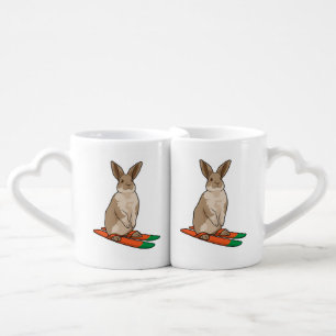 Rabbit as Skier with Ski Coffee Mug Set