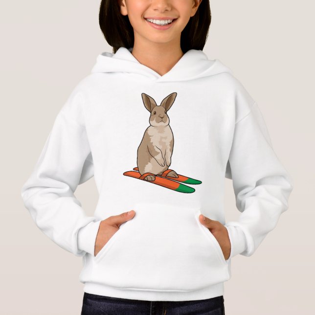 Rabbit as Skier with Ski Hoodie (Front)