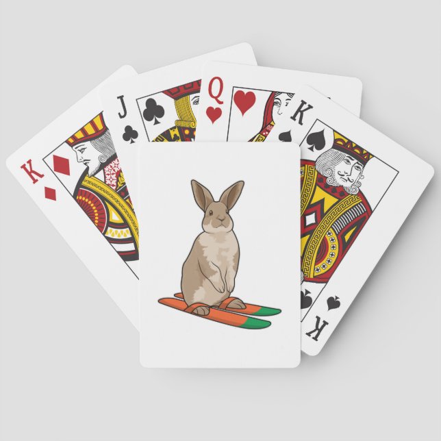 Rabbit as Skier with Ski Poker Cards (Back)