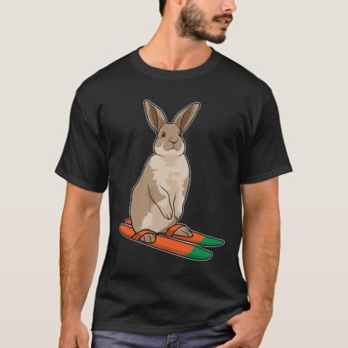 Rabbit as Skier with Ski T_Shirt