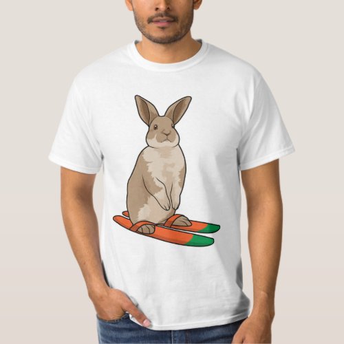 Rabbit as Skier with Ski T_Shirt