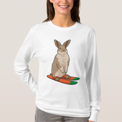 Rabbit as Skier with Ski T_Shirt