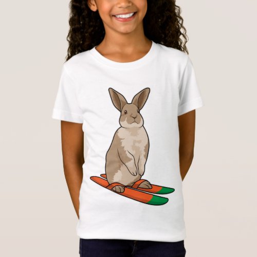 Rabbit as Skier with Ski T_Shirt