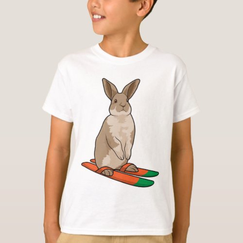 Rabbit as Skier with Ski T_Shirt