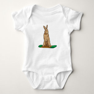 Rabbit as Snowboarder with Snowboard Baby Bodysuit
