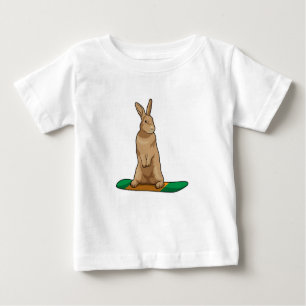 Rabbit as Snowboarder with Snowboard Baby T-Shirt