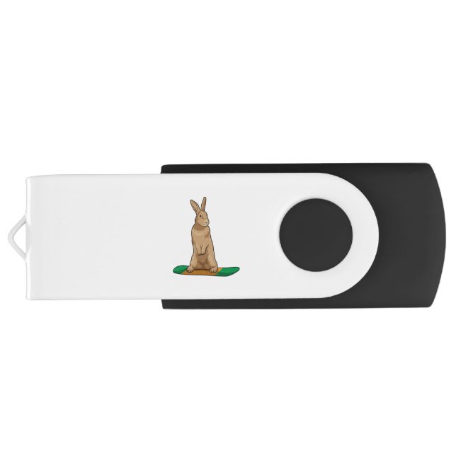 Rabbit as Snowboarder with Snowboard Flash Drive (Back)