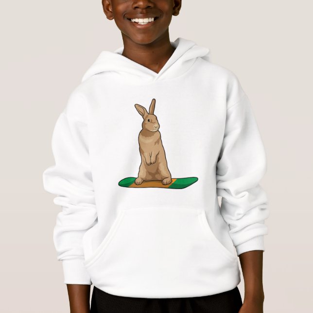 Rabbit as Snowboarder with Snowboard Hoodie (Front)