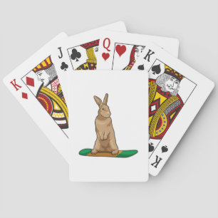 Rabbit as Snowboarder with Snowboard Poker Cards